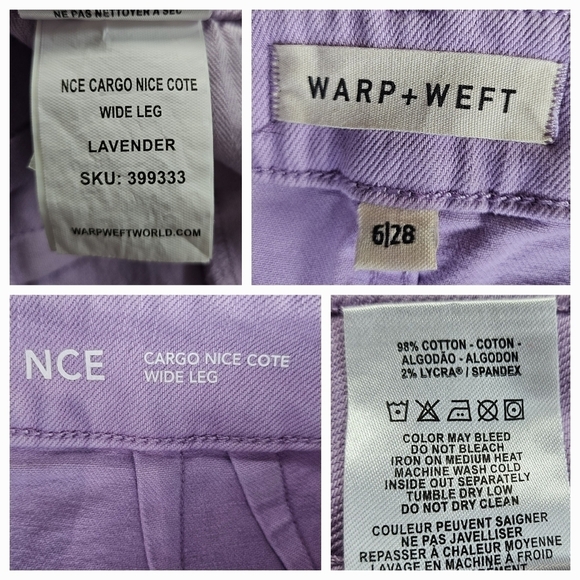 Warp + Weft Lavender Wide Leg Cargo Jeans - Picture 14 of 14
